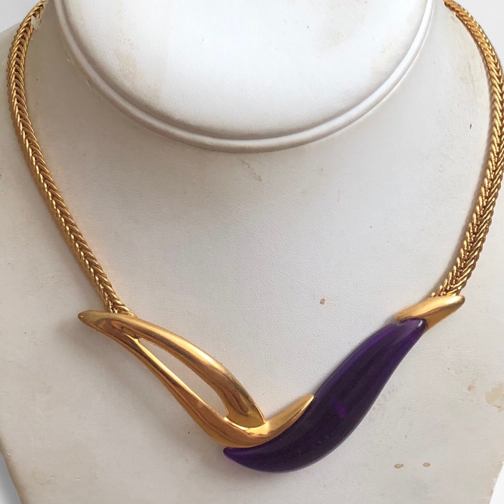 Park Lane Purple Lucite Bib Necklace